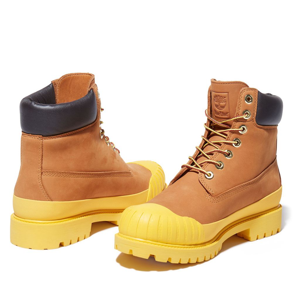 Bototos Timberland Hombre 6-Inch Bee Line X Waterproof Rubber Toe Marrones/Amarillo - Chile QHP-6128